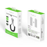 Rixus RXUC17C intrekbare USB-C naar USB-C spiraalkabel zwart – verpakking