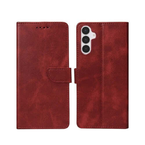 Rixus bookcase voor Samsung Galaxy S25 FE – donkerrood