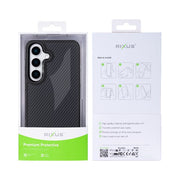 Rixus Mag Carbon hoesje voor Samsung Galaxy S25 Plus – MagSafe-compatibel, titaniumzwart