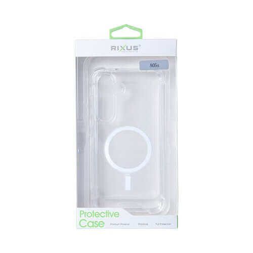 Rixus Anti-Burst-hoesje voor Samsung Galaxy A05s – MagSafe-compatibel, transparant