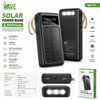 Wave WA-93 Solar Powerbank 20000mAh – Zwart – Dual USB, USB-C & LED Zaklamp - Laad Centrum