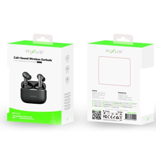 Rixus RXBH33 Draadloze HiFi Oordopjes – Zwart