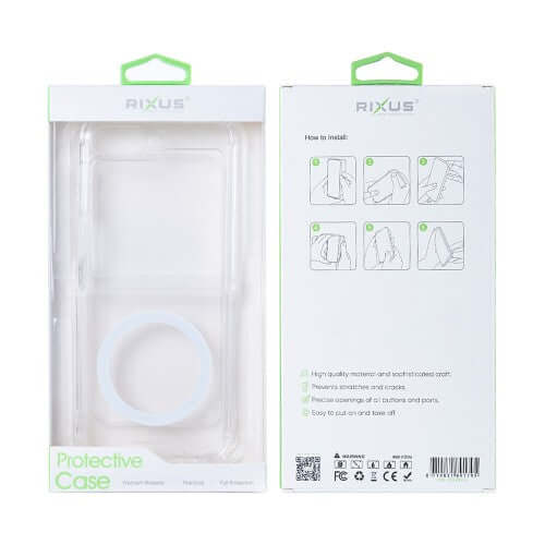 Rixus Anti-Burst MagSafe-compatibel hoesje voor Samsung Galaxy Z Flip6 – transparant