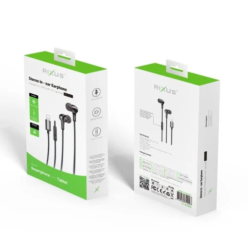 Rixus RXHD27L Bedrade Lightning Oordopjes – Zwart