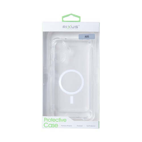 Rixus Anti-Burst-hoesje voor Samsung Galaxy A05 – MagSafe-compatibel, transparant