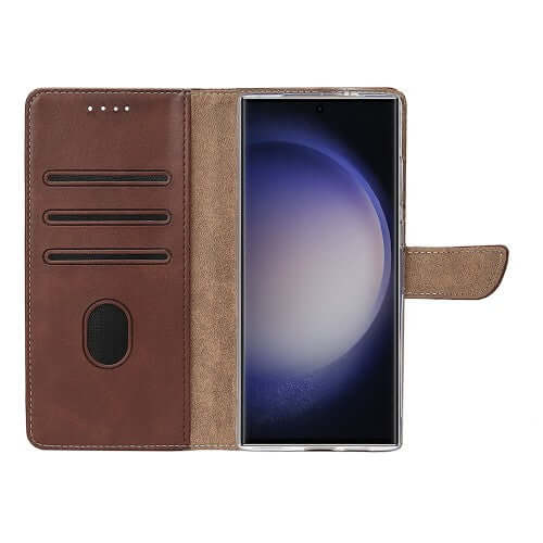 Rixus bookcase voor Samsung Galaxy S25 Ultra – bruin