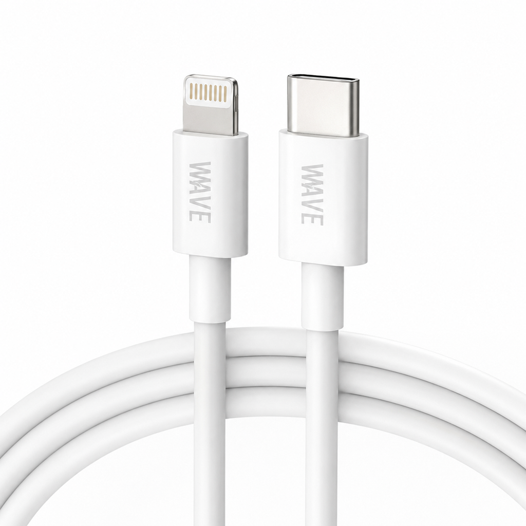 Wave WA-164 PD 20W USB-C naar Lightning Kabel 30 cm – Wit