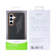 Rixus Mag Carbon hoesje voor Samsung Galaxy S25 – MagSafe-compatibel, bruin