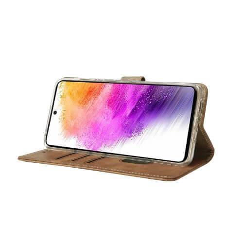 Rixus bookcase voor Samsung Galaxy A56 – lichtbruin