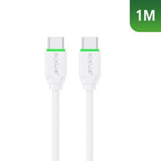 Rixus RXUC18C USB-C naar USB-C snellaadkabel 1m 60W wit – productdetail