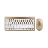 Draadloos Mini Toetsenbord en Muis - Compacte Luxe Set in Goud