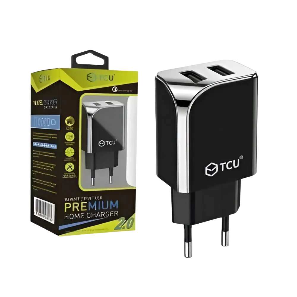 Dual USB-A Thuislader 10W – Zwart