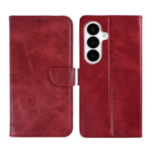 Rixus bookcase voor Samsung Galaxy S26 – donkerrood