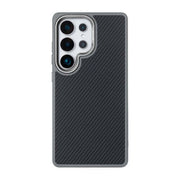 Rixus Mag Carbon hoesje voor Samsung Galaxy S25 Ultra – MagSafe-compatibel, titaniumgrijs