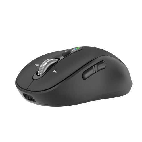Rixus RXWM03 Aero compacte zwarte muis voor laptop met ergonomisch ontwerp en gebruiksvriendelijke knoppen.