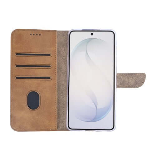 Rixus bookcase voor Samsung Galaxy S26 – lichtbruin