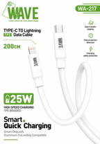 Wave WA-217 USB-C naar Lightning Snellaadkabel 25W – 2 Meter – Wit - Laad Centrum