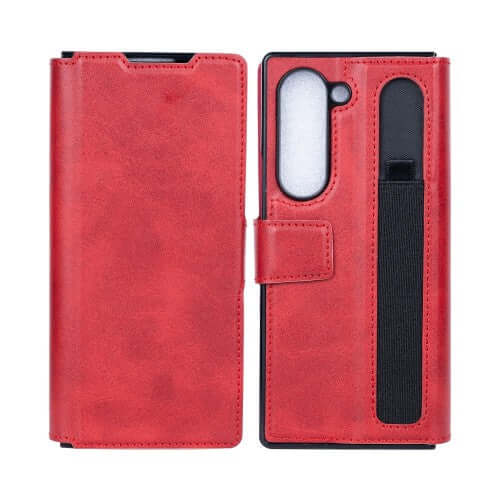 Rixus wallet-hoesje met penhouder voor Samsung Galaxy Z Fold6 – rood
