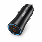 Wave WA-335B Dual USB-C Autolader 40W Zwart | Fast Charge & Power Delivery - Laad Centrum