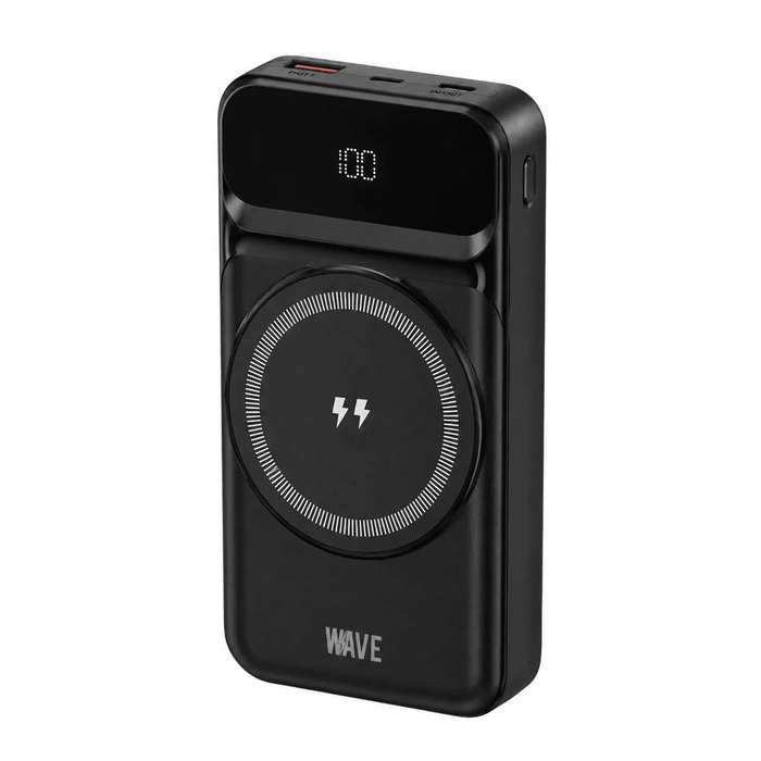 Wave WA-343 Powerbank 30.000 mAh – 22,5W Fast Charge + 15W MagSafe Draadloos – Zwart - Wave by Laad Centrum