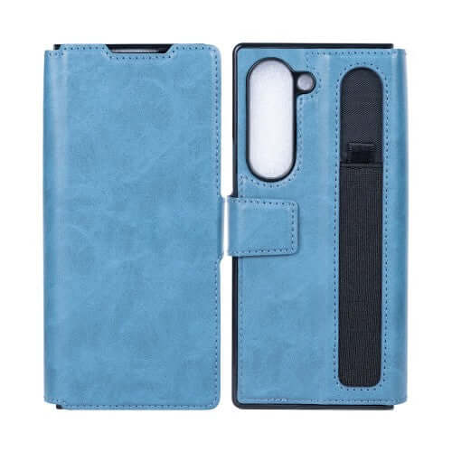 Rixus wallet-hoesje met penhouder voor Samsung Galaxy Z Fold5 – sierrablauw