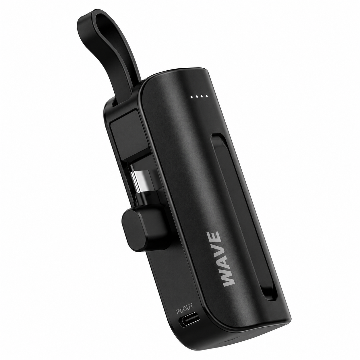 Wave WA-87 Powerbank 3000mAh met USB-C Kabel – Compact & Draagbaar – Zwart