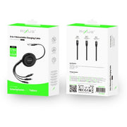Rixus RXUC25 3-in-1 intrekbare multi snellaadkabel zwart – verpakking