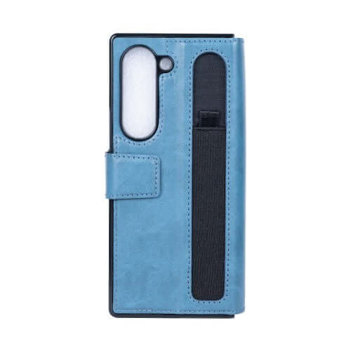 Rixus wallet-hoesje met penhouder voor Samsung Galaxy Z Fold5 – sierrablauw