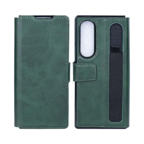 Rixus wallet-hoesje met penhouder voor Samsung Galaxy Z Fold4 – groen