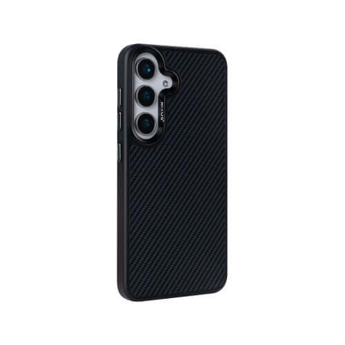 Rixus Mag Carbon hoesje voor Samsung Galaxy S25 – MagSafe-compatibel, titaniumzwart