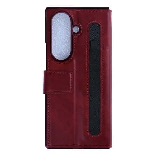 Rixus wallet-hoesje met penhouder voor Samsung Galaxy Z Fold7 – rood