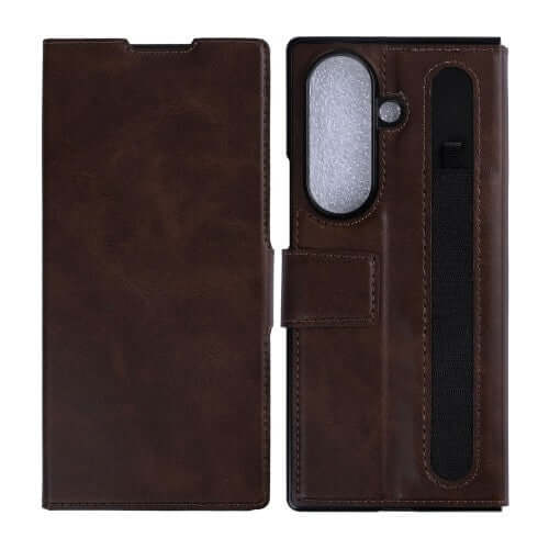 Rixus wallet-hoesje met penhouder voor Samsung Galaxy Z Fold8 Ultra – bruin