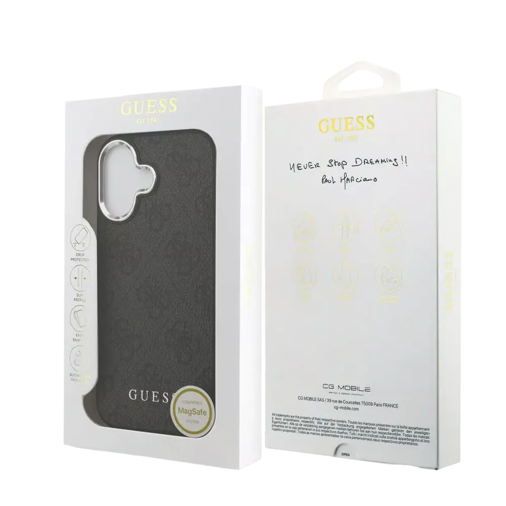 Guess 4G MagSafe Hoesje voor iPhone 17 – Zwart - Telefoonhoesje