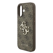 Guess 4G Metal Logo Hoesje met polskoord – iPhone 17 Bruin - Back cover