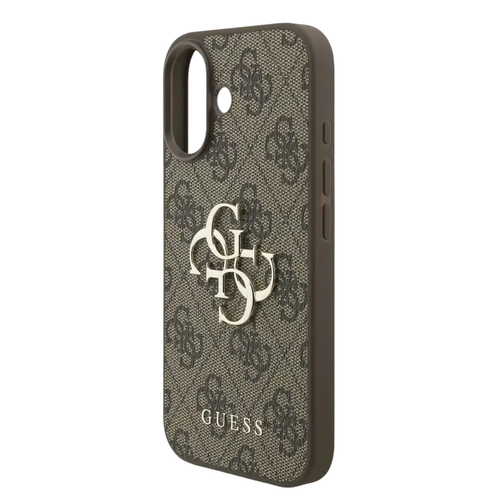 Guess 4G Metal Logo Hoesje met polskoord – iPhone 17 Bruin - Back cover