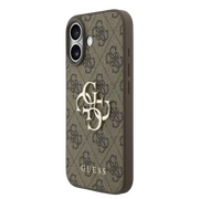 Guess 4G Metal Logo Hoesje met polskoord – iPhone 17 Bruin - Back cover