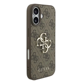 Guess 4G Metal Logo Hoesje met polskoord – iPhone 17 Bruin - Back cover