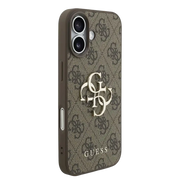 Guess 4G Metal Logo Hoesje met polskoord – iPhone 17 Bruin - Back cover