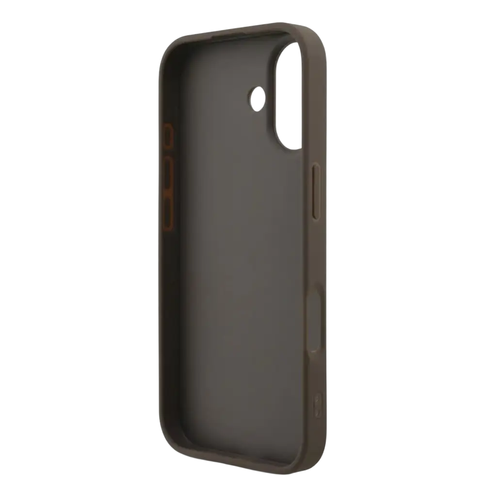 Guess 4G Metal Logo Hoesje met polskoord – iPhone 17 Bruin - Back cover