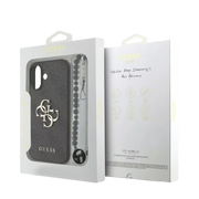 Guess 4G Metal Logo Hoesje met polskoord – iPhone 17 Zwart - Back cover