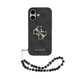 Guess 4G Metal Logo Hoesje met polskoord – iPhone 17 Zwart - Back cover