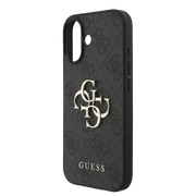 Guess 4G Metal Logo Hoesje met polskoord – iPhone 17 Zwart - Back cover