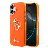Guess IML 4G Script Metal Logo Hoesje – iPhone 17 Oranje - Back cover