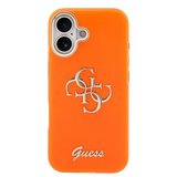 Guess IML 4G Script Metal Logo Hoesje – iPhone 17 Oranje - Back cover