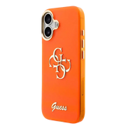 Guess IML 4G Script Metal Logo Hoesje – iPhone 17 Oranje - Back cover