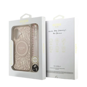 Guess IML Flowers Allover Hoesje met MagSafe en koord – iPhone 17 Roze - Back cover draagkoord