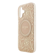 Guess IML Flowers Allover Hoesje met MagSafe en koord – iPhone 17 Roze - Back cover draagkoord