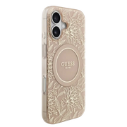 Guess IML Flowers Allover Hoesje met MagSafe en koord – iPhone 17 Roze - Back cover draagkoord