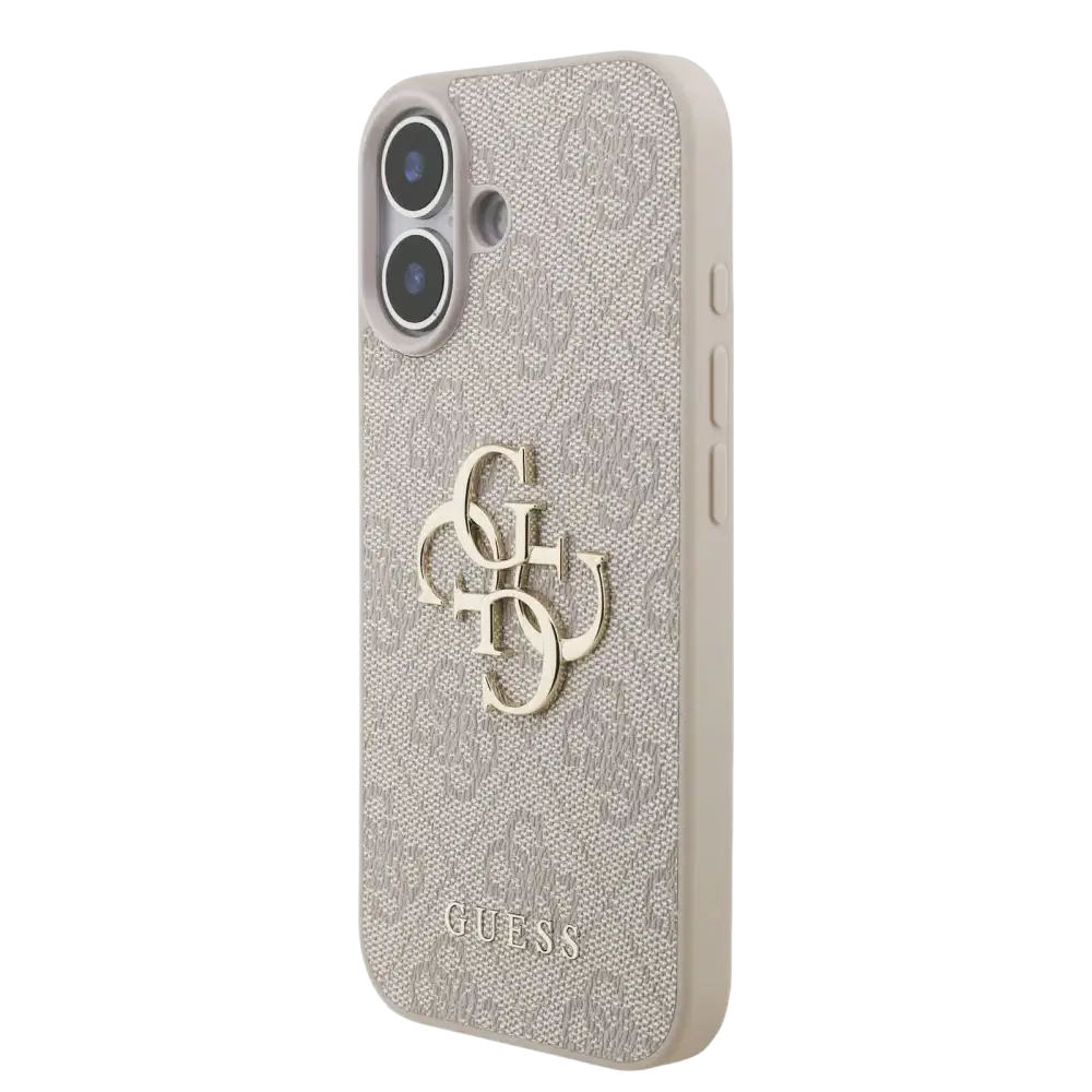 Guess IML Glitter Script Strap MagSafe Hoesje – iPhone 17 Zwart - Back cover met draagkoord
