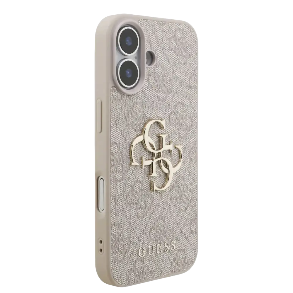 Guess IML Glitter Script Strap MagSafe Hoesje – iPhone 17 Zwart - Back cover met draagkoord